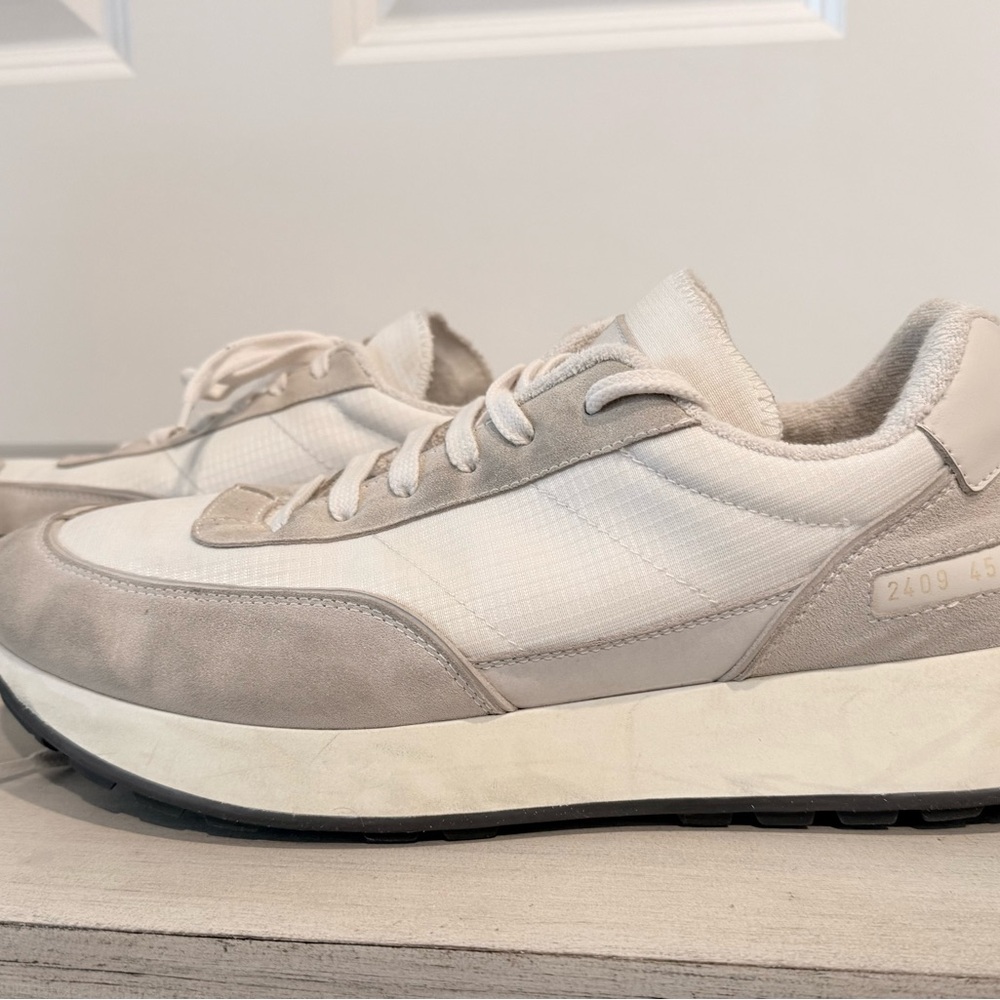Common Projects Track Classic Leather And Suede-trimmed Ripstop